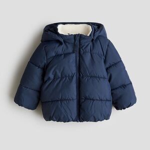 Baby Hooded Puffer Jacket in Navy WATER-REPELLENT PUFFER JACKET